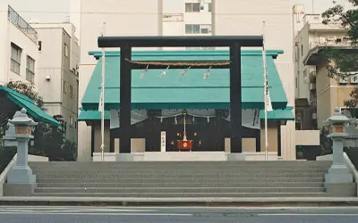 城岡神社と付帯駐車場の施工写真（CITY & PUBLIC）