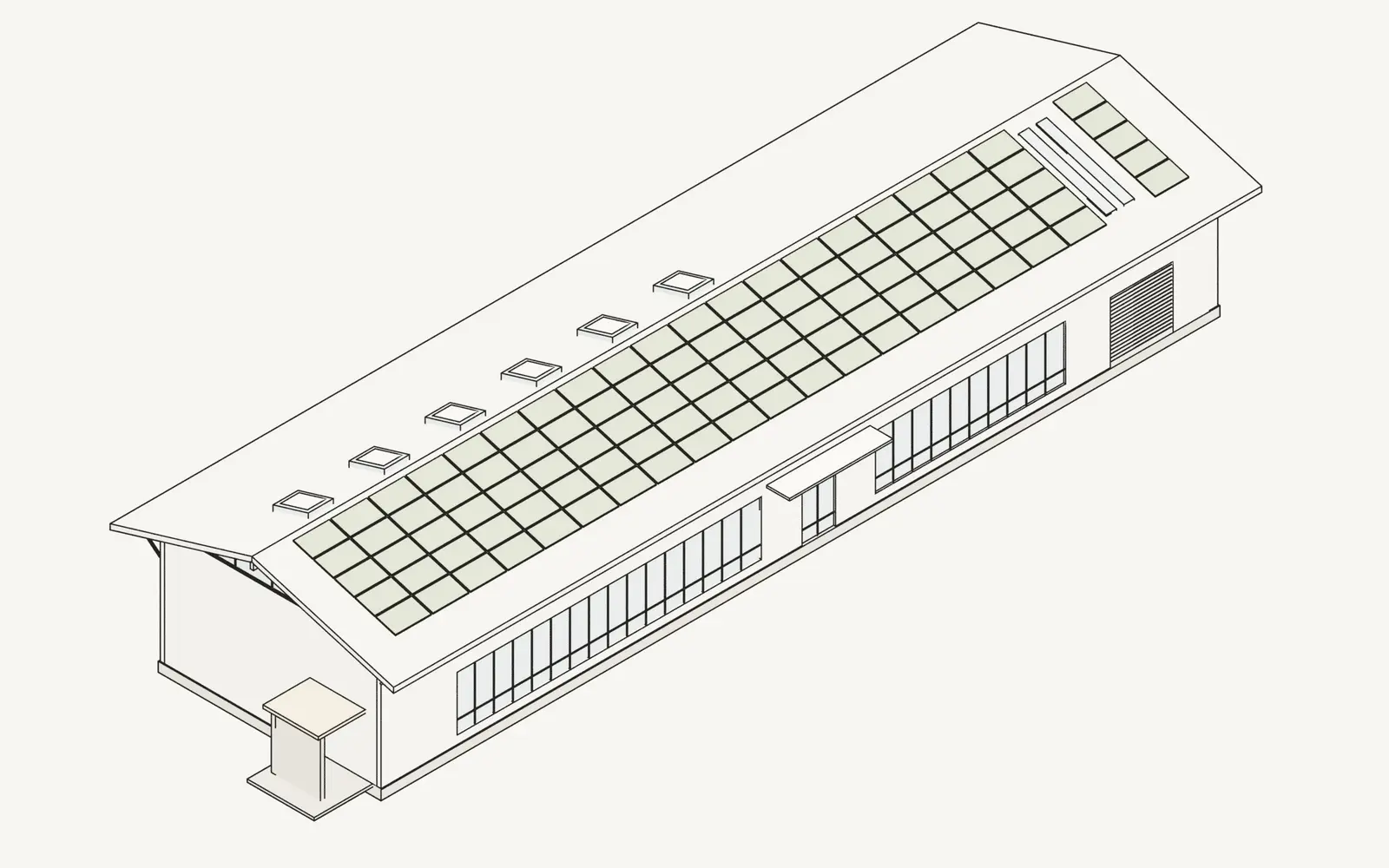 加藤工務店 社屋の外観アイソメ図